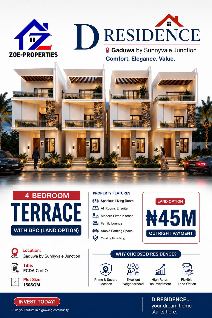 D Residence — Gaduwa offer sheet with plot sizes and prices