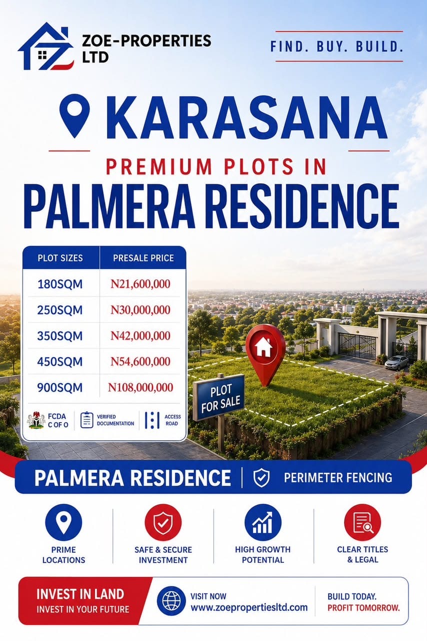 Palmera Residence — Karasana offer sheet with plot sizes and prices